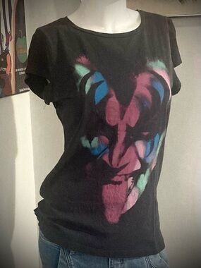 Vintage H&M Liscenced KISS Tee Shirt Grey and Pastel